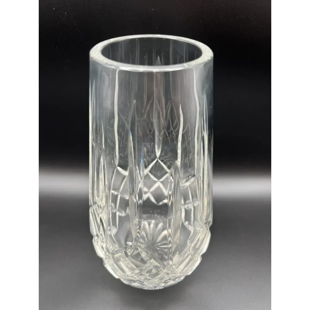 Waterford Crystal Lismore Pattern Floral Vase 9” Elegant Glass AS IS